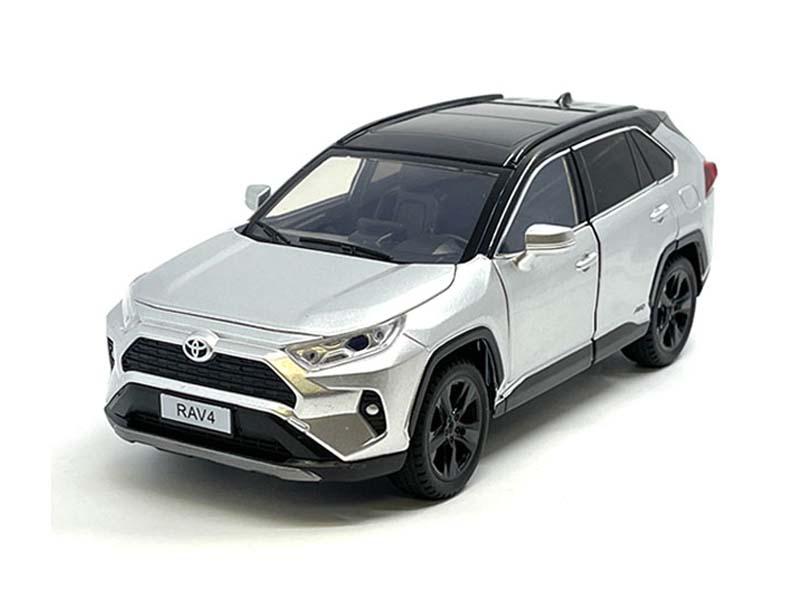 Toyota Rav4 Hybrid XSE – Silver w/ Black Top (MiJo Exclusives) Diecast 1:24 Scale Model - H08666SLBK