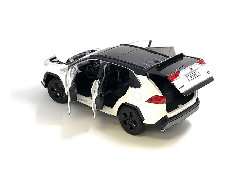 Toyota Rav4 Hybrid XSE – White w/ Black Top (MiJo Exclusives) Diecast 1:24 Scale Model - H08666WHBK