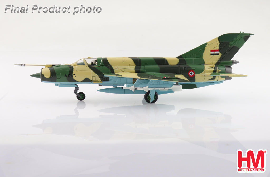 Mikoyan-Gurevich MIG-21MF - Nile Valley (late scheme) Egyptian Air Force 1970s Diecast 1:72 Scale Model - Hobby Master HA0178