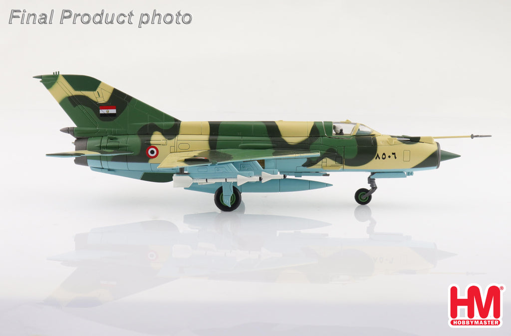 Mikoyan-Gurevich MIG-21MF - Nile Valley (late scheme) Egyptian Air Force 1970s Diecast 1:72 Scale Model - Hobby Master HA0178