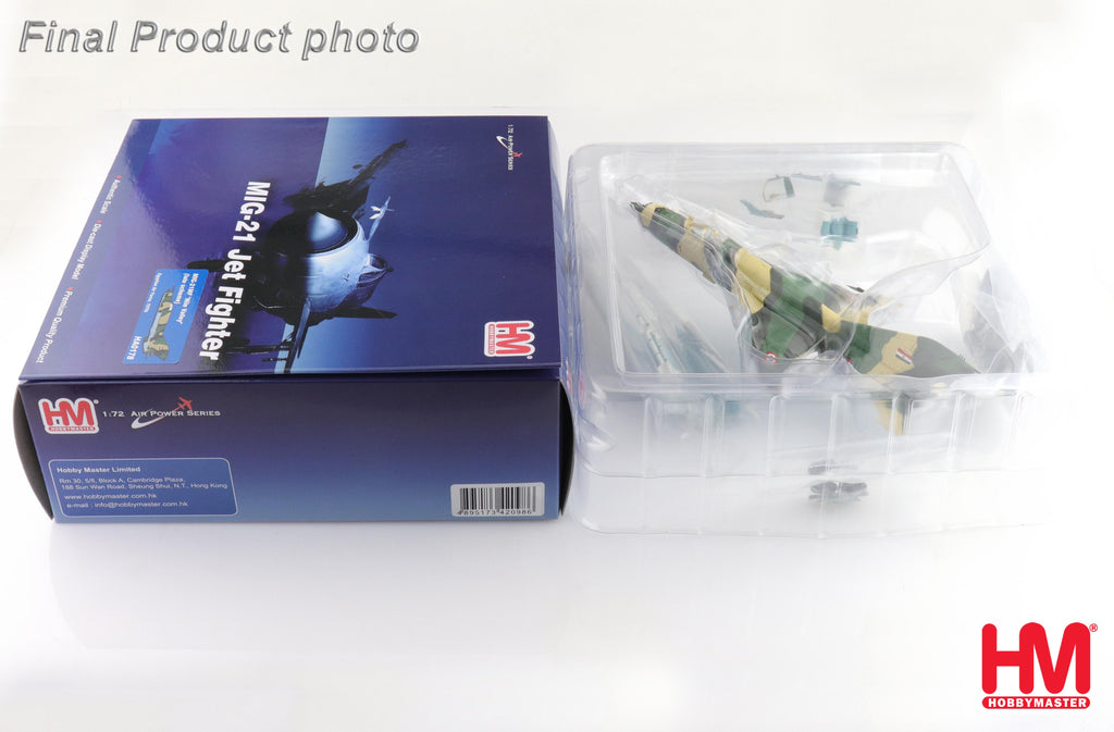 Mikoyan-Gurevich MIG-21MF - Nile Valley (late scheme) Egyptian Air Force 1970s Diecast 1:72 Scale Model - Hobby Master HA0178