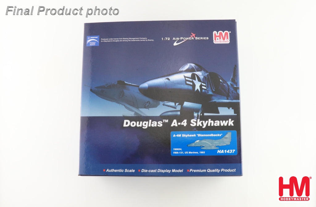 Douglas A-4M Skyhawk (Diamondbacks) 160024, VMA-131 US Marines 1993 Diecast 1:72 Scale Model - Hobby Master HA1437