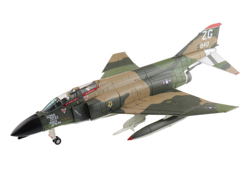 McDonnell Douglas EF-4C Wild Weasel (Super Cocks Swiss Samilar) 64-0840, 67th TFS, Korat RTAFB, 1971 Diecast 1:72 Scale Model - Hobby Master HA19069MC