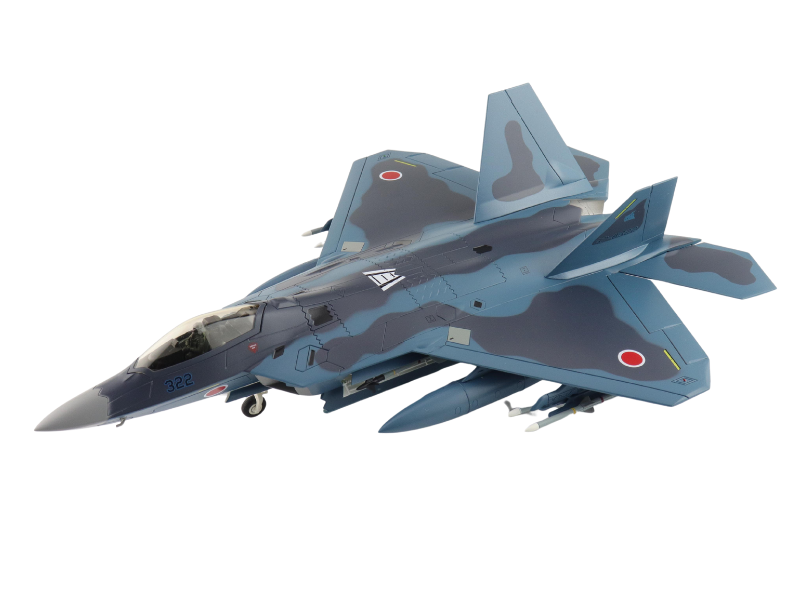 Lockheed Martin F-22 Sea Camouflage 37-8322, 3rd SQ JASDF (pseudo scheme) (w/ 8 x AAM-3 under the wings) Diecast 1:72 Scale Model - Hobby Master HA2830