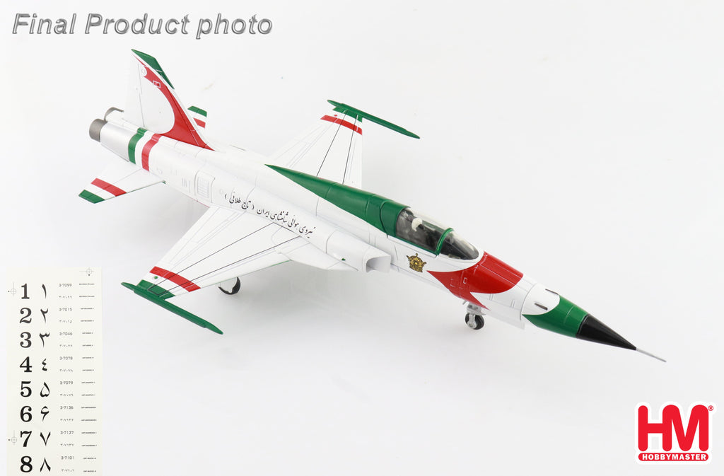 Northrop F-5E (IIAF Golden Crown 3-7099, IIAF 1970s (w/ decals for No1. to No.8 planes) Diecast 1:72 Scale Model - Hobby Master HA3397B