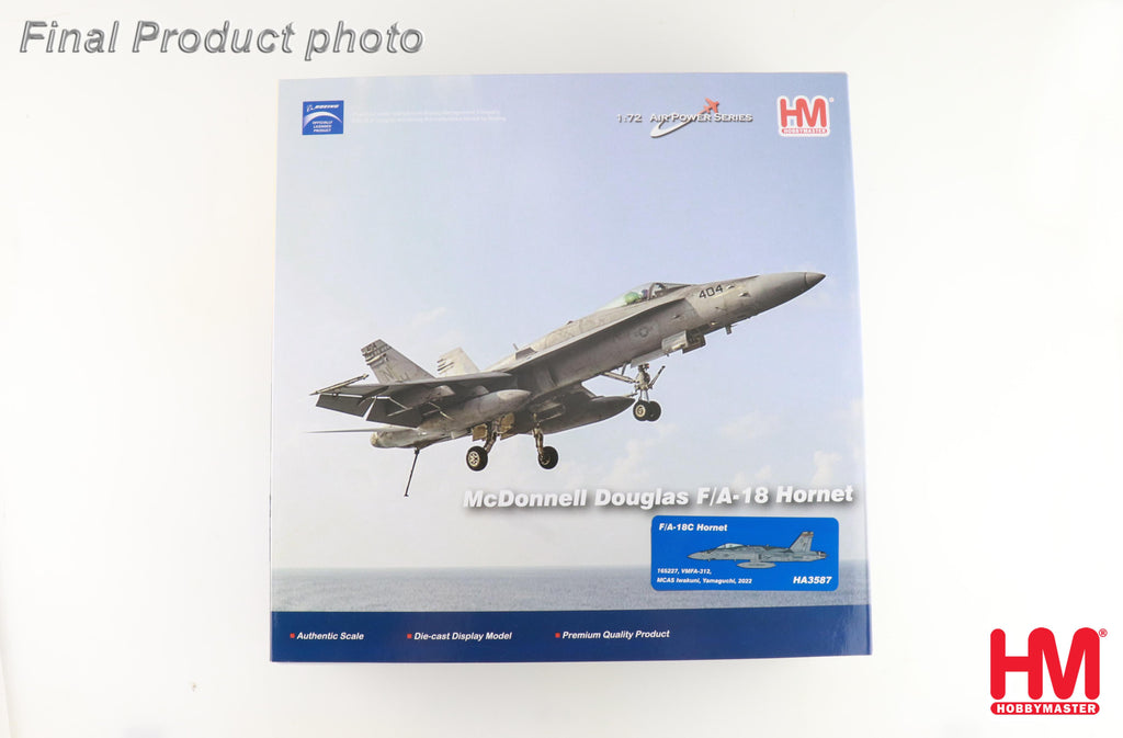 McDonnell Douglas F/A-18C Hornet 165227 VMFA-312 MCAS Iwakuni Yamaguchi 2022 Diecast 1:72 Scale Model - Hobby Master HA3587