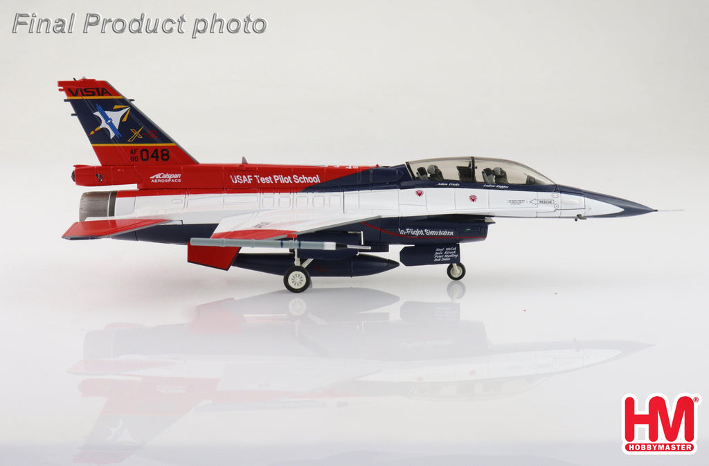 Lockheed Martin X-62A VISTA 86-0048 USAF Test Pilot School, Edwards AFB (w/2 x ACMI Pod + 1 center fuel tank) Diecast 1:72 Scale Model - Hobby Master HA38042