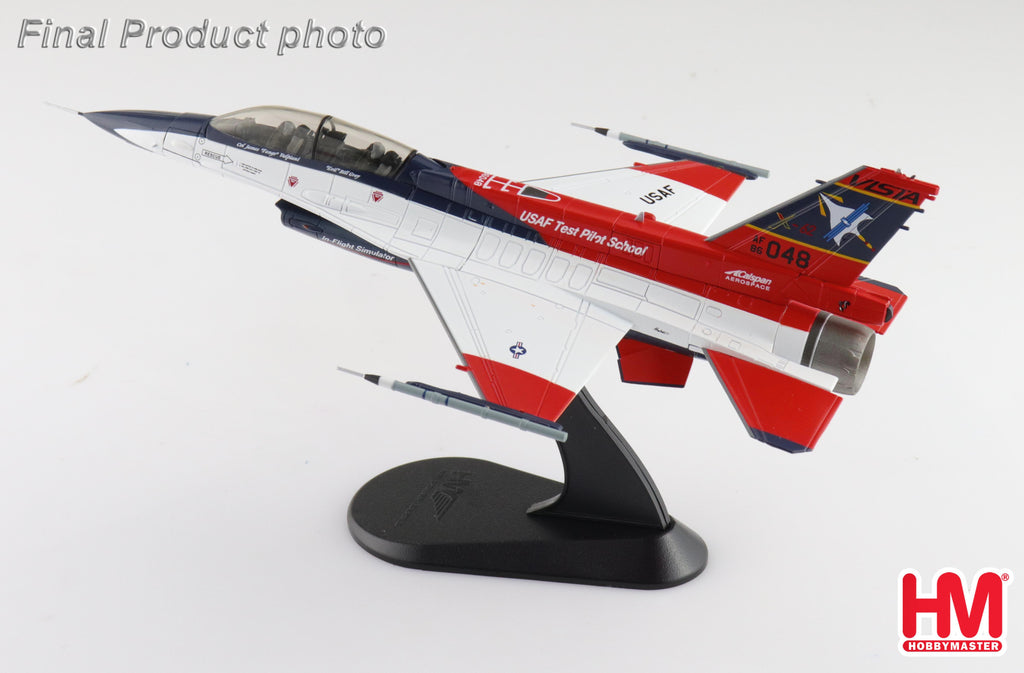 Lockheed Martin X-62A VISTA 86-0048 USAF Test Pilot School, Edwards AFB (w/2 x ACMI Pod + 1 center fuel tank) Diecast 1:72 Scale Model - Hobby Master HA38042