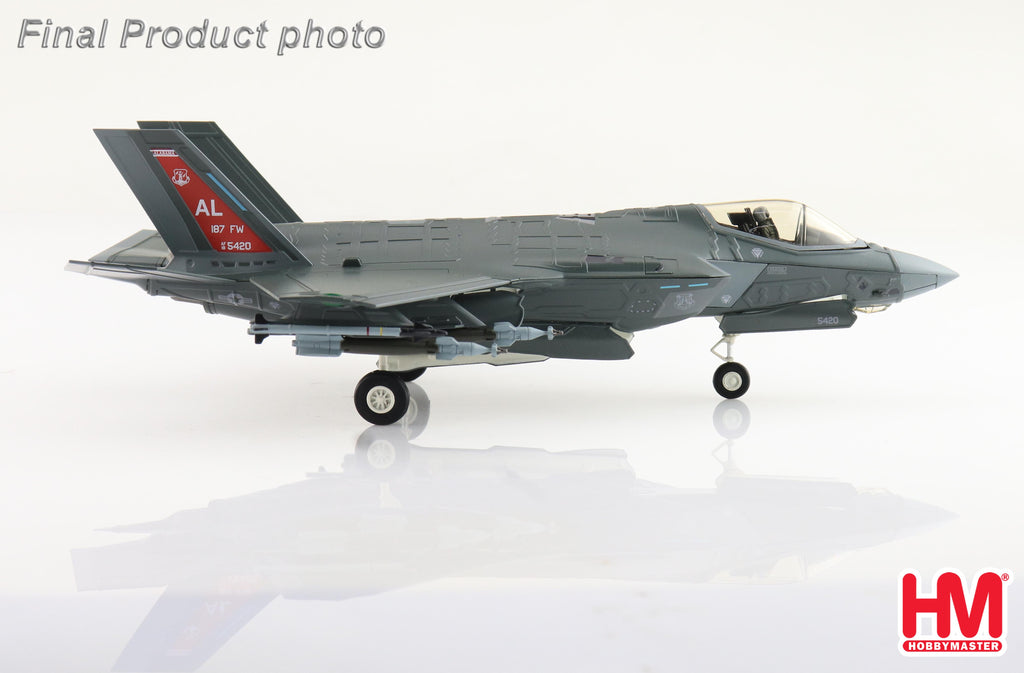 Lockheed Martin F-35A (Red Tail) 18-5420, 187 FW Alabama ANG Feb. 2024 Diecast 1:72 Scale Model - Hobby Master HA4440
