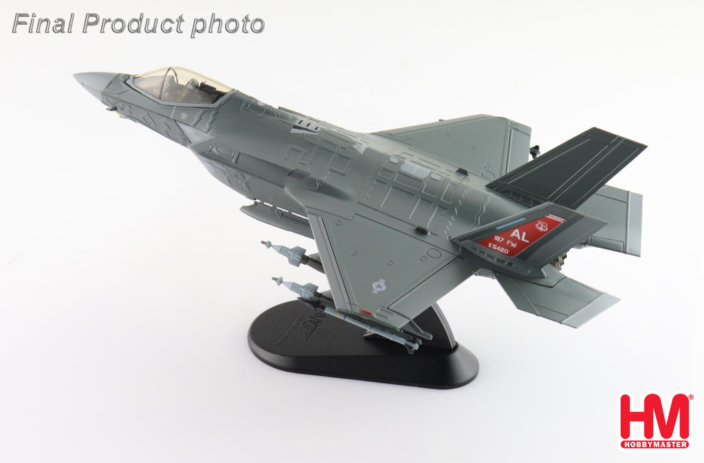 Lockheed Martin F-35A (Red Tail) 18-5420, 187 FW Alabama ANG Feb. 2024 Diecast 1:72 Scale Model - Hobby Master HA4440