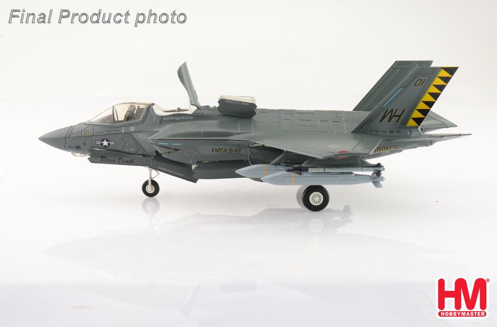 Lockheed Martin F-35B (Black Death) 170064 VMFA-542 (Tigers) MCAS Cherry Point 2023 (Beast Mode) Diecast 1:72 Scale Model - Hobby Master HA4622B