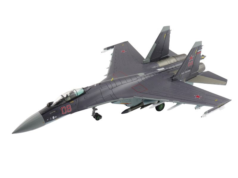 Sukhoi Su-35S Flanker E, Red 08/RF-93648 Russian Air Force Zhuhai Jinwan Airport 2014 Diecast 1:72 Scale Model - Hobby Master HA5712