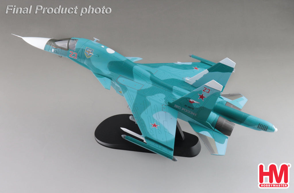 Sukhoi Su-34 Fullback Fighter Bomber Red 23 Russian Air Force Ukraine March 2023 Diecast 1:72 Scale Model - Hobby Master HA6309