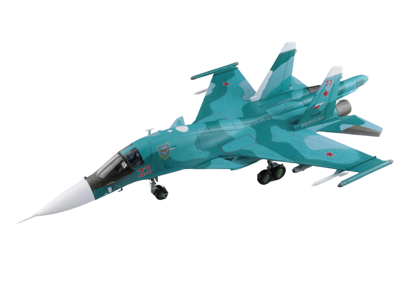 Sukhoi Su-34 Fullback Fighter Bomber Red 23 Russian Air Force Ukraine March 2023 Diecast 1:72 Scale Model - Hobby Master HA6309