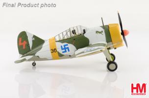 Brewster Model 239 - Buffalo (winter scheme) BW364, 3/LeLv 24, flown by WO Ilmari Juutilainen March 1942 Diecast 1:48 Scale Model - Hobby Master HA7014