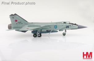 Mikoyan MIG-31K Foxhound D Bort 36, Russian Long Range Aviation Command, Russian Air Force (with KH-47 missile) Diecast 1:72 Scale Model - Hobby Master HA9705