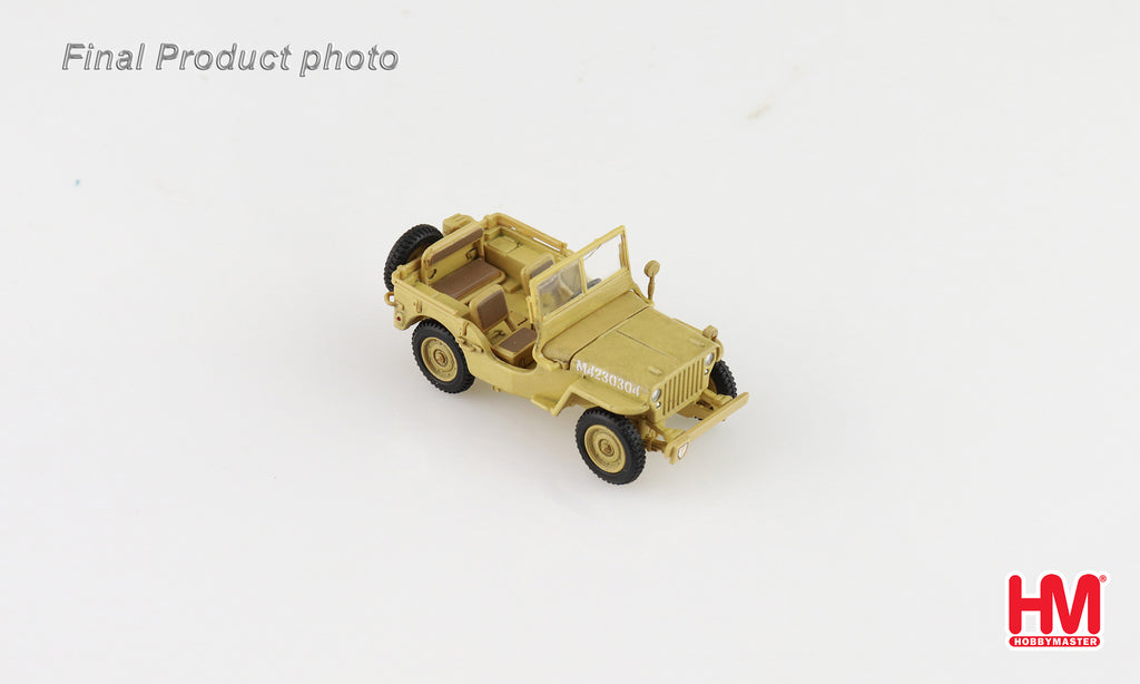 U.S. 1/4 Ton Military Vehicle - British 8th Army 1943 Gen. Bernard Montgomery Diecast 1:72 Scale Model - Hobby Master HG4217