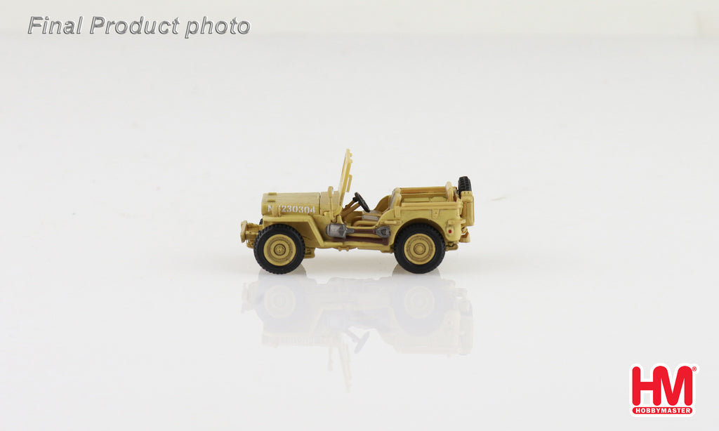 U.S. 1/4 Ton Military Vehicle - British 8th Army 1943 Gen. Bernard Montgomery Diecast 1:72 Scale Model - Hobby Master HG4217