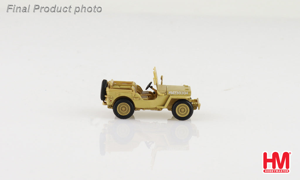 U.S. 1/4 Ton Military Vehicle - British 8th Army 1943 Gen. Bernard Montgomery Diecast 1:72 Scale Model - Hobby Master HG4217
