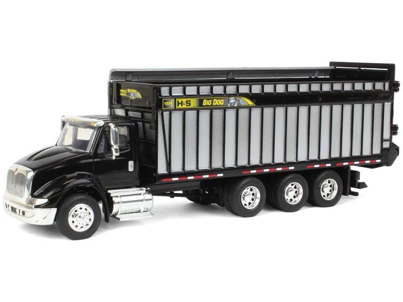 International 8600 Truck w/ H&S Big Dog Forage Box - Black Diecast 1:64 Scale Model - Spec Cast HSM002