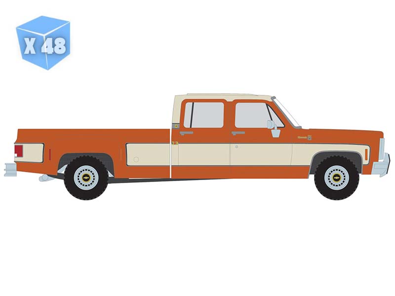 PRE-ORDER - 48 PACK 1975 Chevrolet K30 Crew Dab Dually - Grecian Bronze and Santa Fe Tan Deluxe Two-Tone Diecast 1:64 Scale Model - IXO IA64019