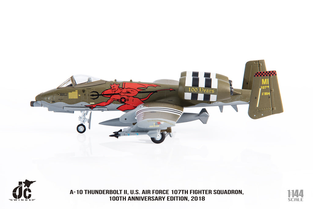 Fairchild Republic A-10 Thunderbolt II U.S. Air Force 107th Fighter Squadron Diecast 1:144 Scale Model - JC Wings JCW-144-A10-002