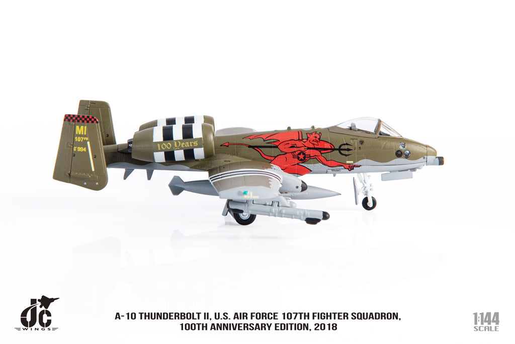 Fairchild Republic A-10 Thunderbolt II U.S. Air Force 107th Fighter Squadron Diecast 1:144 Scale Model - JC Wings JCW-144-A10-002