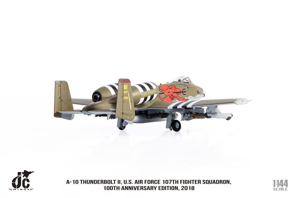 Fairchild Republic A-10 Thunderbolt II U.S. Air Force 107th Fighter Squadron Diecast 1:144 Scale Model - JC Wings JCW-144-A10-002