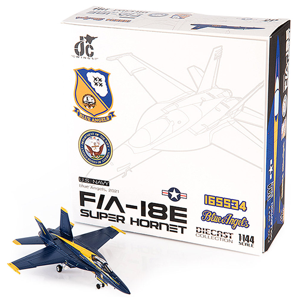 Boeing F/A-18E Super Hornet U.S. NAVY Blue Angels Diecast 1:144 Scale Model - JC Wings JCW-144-F18-004