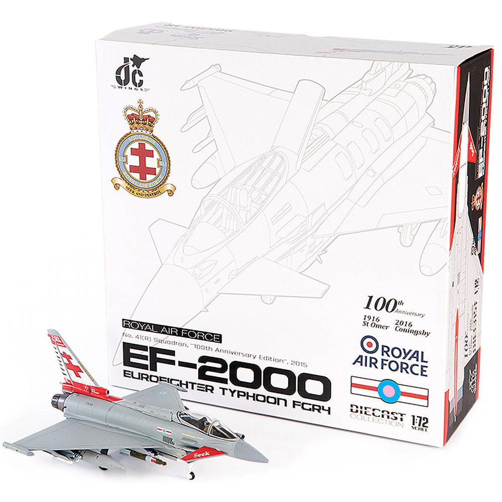 EuroFighter EF-2000 Typhoon FGR4 Royal Air Force No. 41(R) Squadron Diecast 1:72 Scale Model - JC Wings JCW-72-2000-010