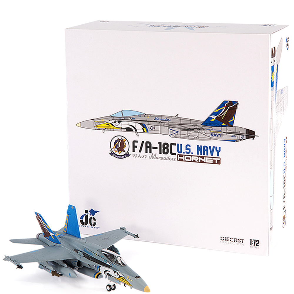McDonnell Douglas F/A-18C Hornet U.S. NAVY VFA-82 Marauders Diecast 1:72 Scale Model - JC Wings JCW-72-F18-014
