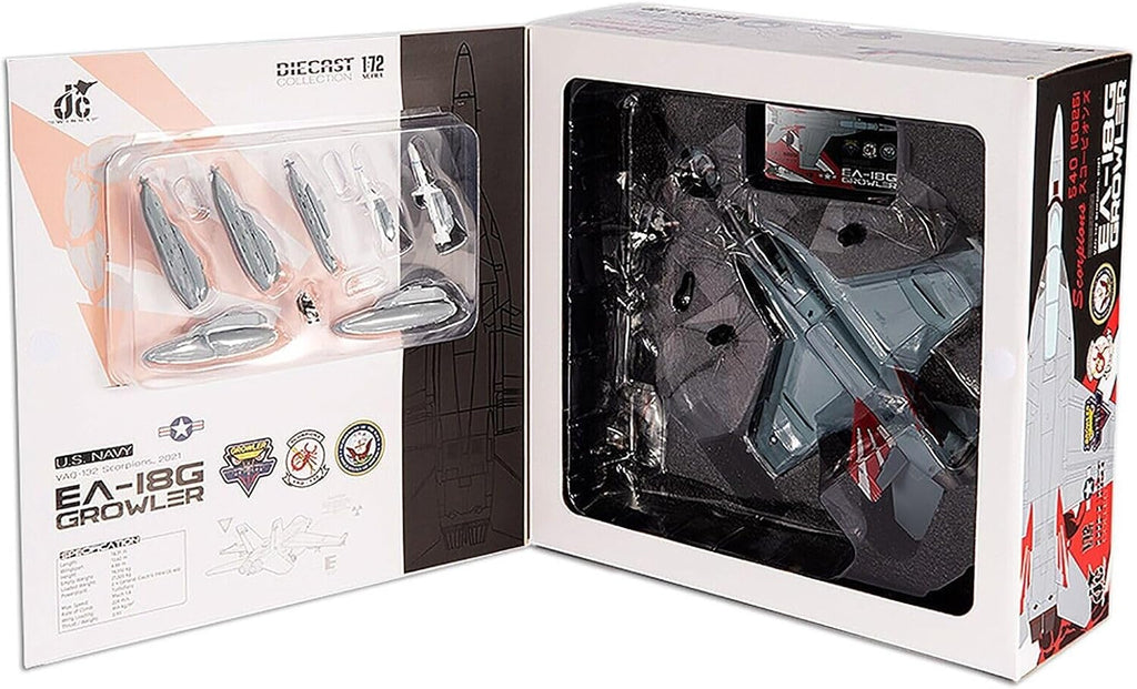 Boeing EA-18G Growler Aircraft VAQ-132 Scorpions United States Navy Diecast 1:72 Scale Model - JC Wings JCW-72-F18-017