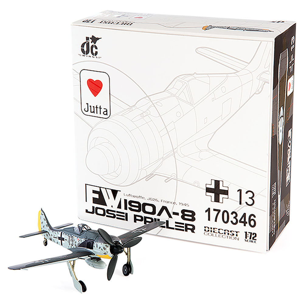 Focke-Wulf FW 190A-8 Luftwaffe JG26 Diecast 1:72 Scale Model - JC Wings JCW-72-FW190-003