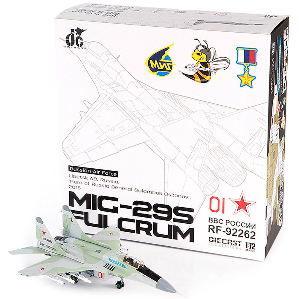 Mikoyan MiG-29S Fulcrum Russian Air Force 'Hero of Russia General Sulambek Oskanov' Diecast 1:72 Scale Model - JC Wings JCW-72-MG29-013