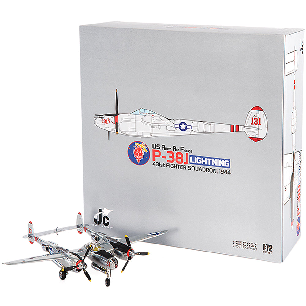 Lockheed P-38J Lighting Major Thomas McGuire U.S. Army Air Force 431st FS, 475th FG Diecast 1:72 Scale Model - JC Wings JCW-72-P38-002