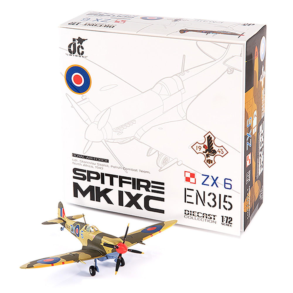 Supermarine Spitfire MK IXc Ldr. Stanislav Skalsk Royal Air Force Polish Combat Team Diecast 1:72 Scale Model - JC Wings JCW-72-SPF-003