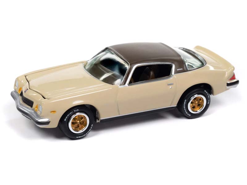 1975 Chevrolet Camaro - Cream Beige w/ Brown Roof Diecast 1:64 Scale Model - Johnny Lightning JLCG033B