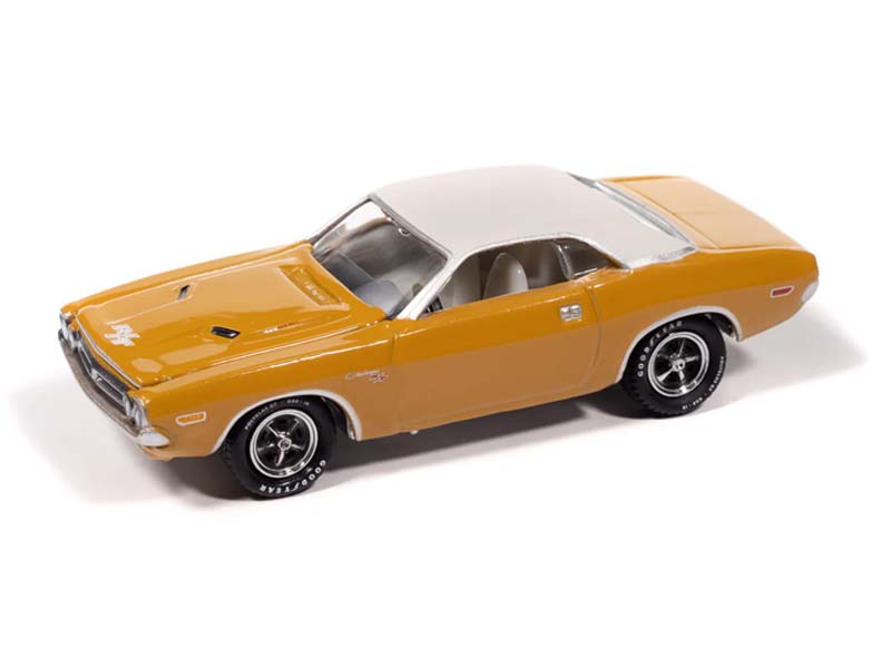 1971 Dodge Challenger R/T Butterscotch w/ White Diecast 1:64 Scale Model - Johnny Lightning JLCG033B
