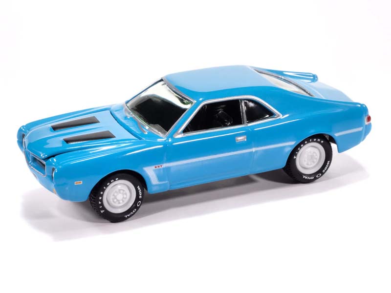 1969 AMC Javelin Big Bad Blue w/ White C Stripe (Classic Gold) Diecast 1:64 Scale Model - Johnny Lightning JLCG037