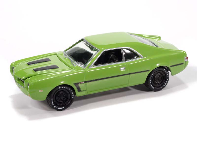 1969 AMC Javelin Big Bad Green w/ White C Stripe (Classic Gold) Diecast 1:64 Scale Model - Johnny Lightning JLCG037