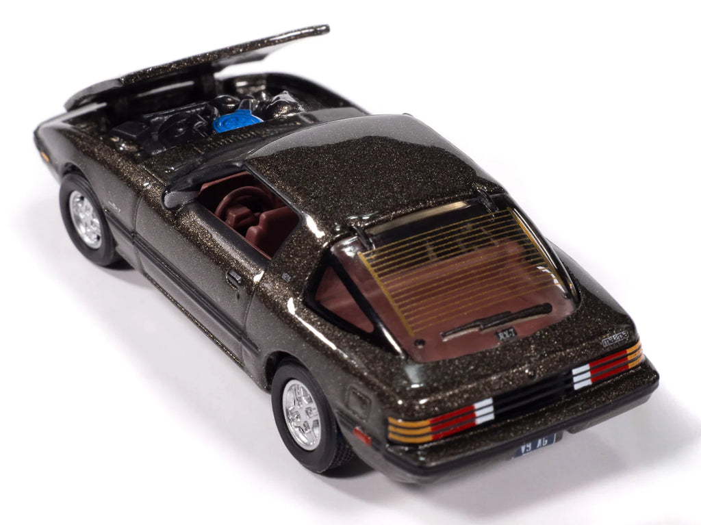 1985 Mazda RX-7 V9 Metallic Silver (Classic Gold) Diecast 1:64 Scale Model - Johnny Lightning JLCG037