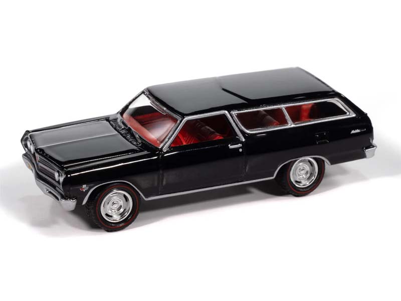 1965 Chevy 2-Door Wagon (Black) w/ Collector Tin Diecast 1:64 Scale Model - Johnny Lightning JLCT017
