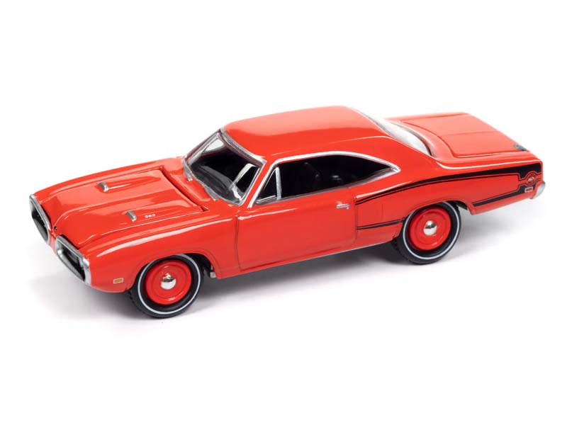 1970 Dodge Coronet Super Bee - Hemi Orange w/ Black Stripes Diecast 1:64 Scale Model - Johnny Lightning JLMC034A