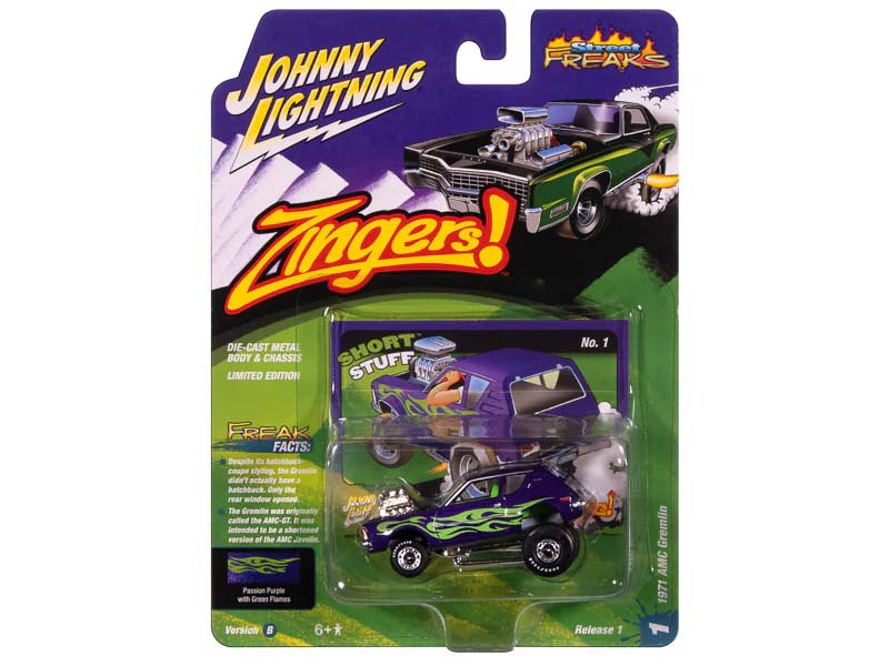1971 AMC Gremlin Zingers Metallic Passion Purple ( Street Freaks) Diecast 1:64 Scale Model - Johnny Lightning JLSF027B