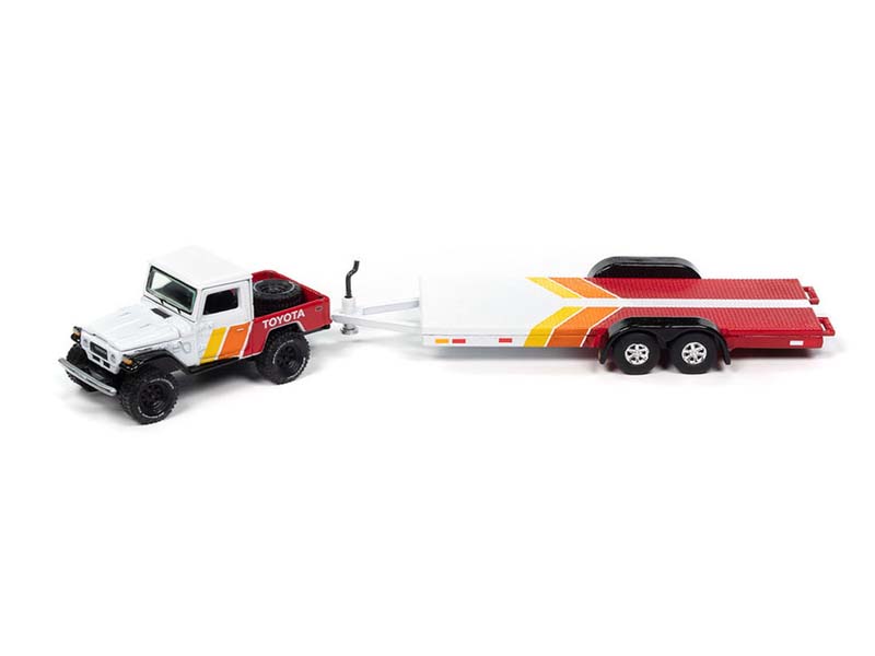 1980 Toyota Land Cruiser w/ Open Car Trailer – White (Hulls