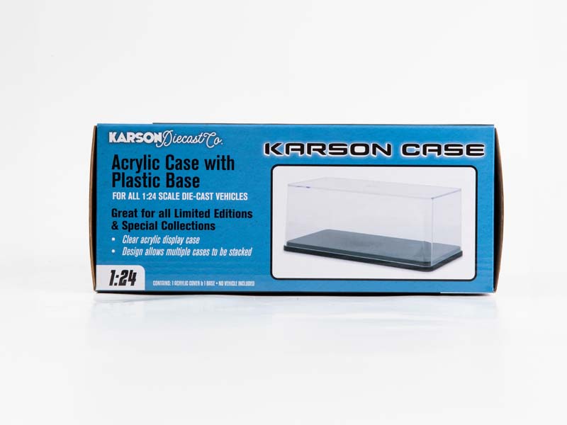 Karson Diecast (12 Pack) 1:24 Scale Model Stackable Acrylic Display Cases w/ Plastic Base - KDC20001-12PK