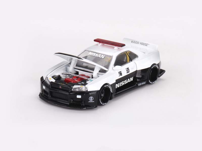 PRE-ORDER Nissan Skyline GT-R R34 Kaido Works V2 Aero Police (Kaido House x Mini GT) Diecast 1:64 Scale Model - TSM KHMG120