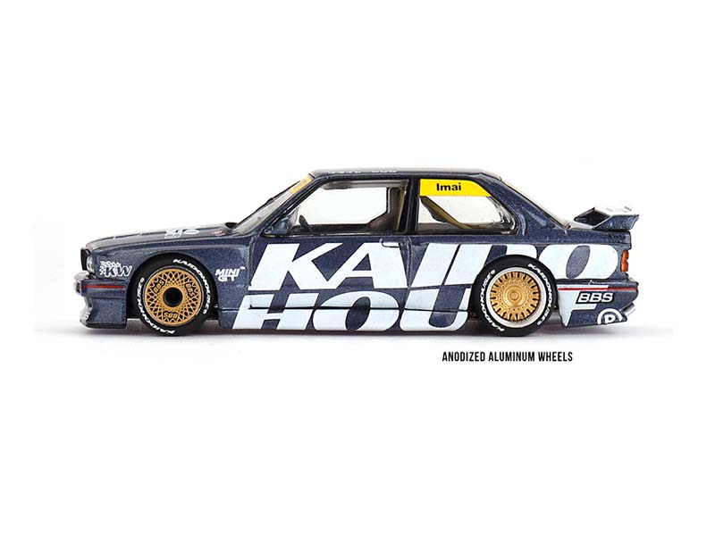 BMW M3 (E30) Kaido Works V1 – Dark Blue (Kaido House x Mini GT) Diecast 1:64 Scale Model - TSM KHMG154