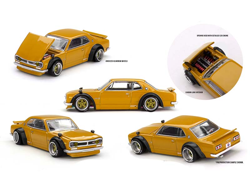 PRE-ORDER Nissan Skyline 2000 GT-R (KPGC10) Kaido Street V2 – Yellow (Kaido House x Mini GT) Diecast 1:64 Scale Model - TSM KHMG228