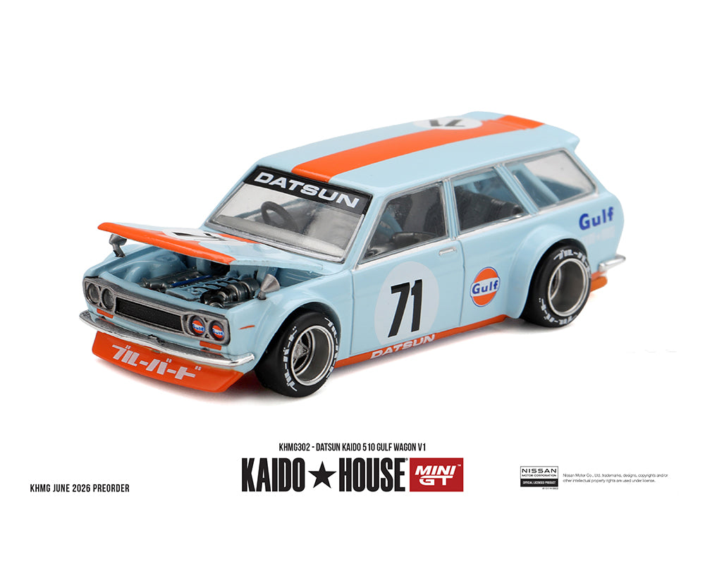 PRE-ORDER Datsun KAIDO 510 GULF Wagon V1 (Kaido House x Mini GT